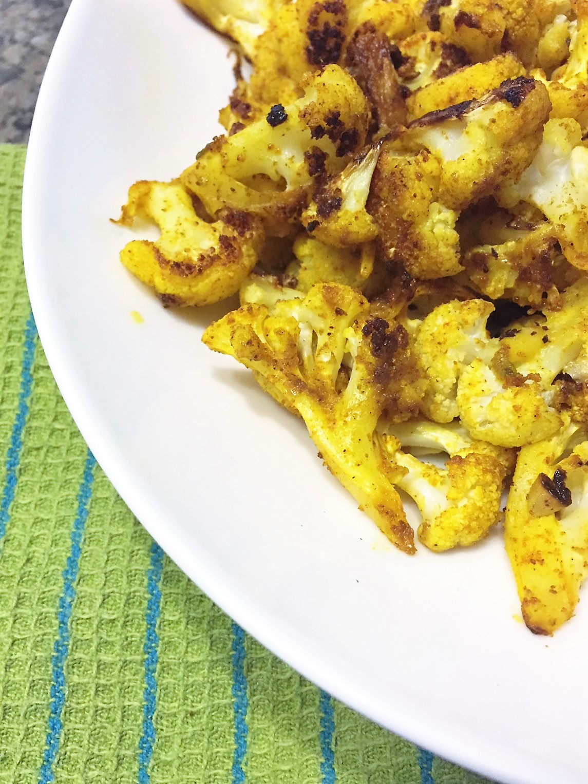 Roasted curry cauliflower
