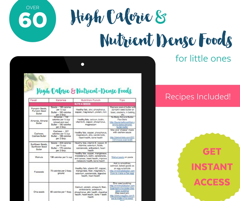 Nutrient dense foods for underweight kids