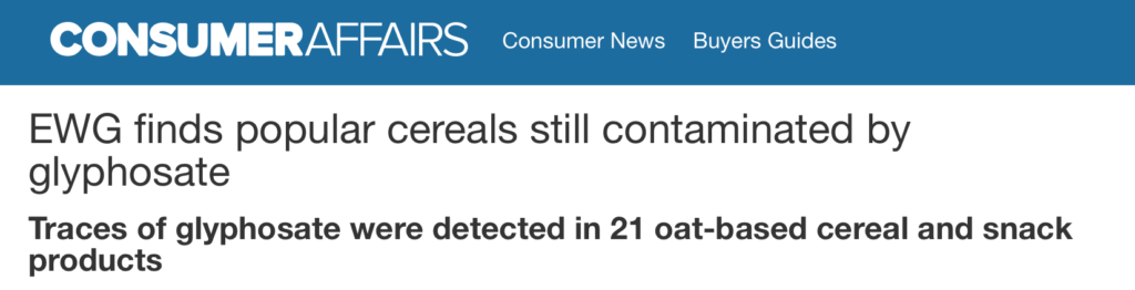 glyphosates in popular cereals