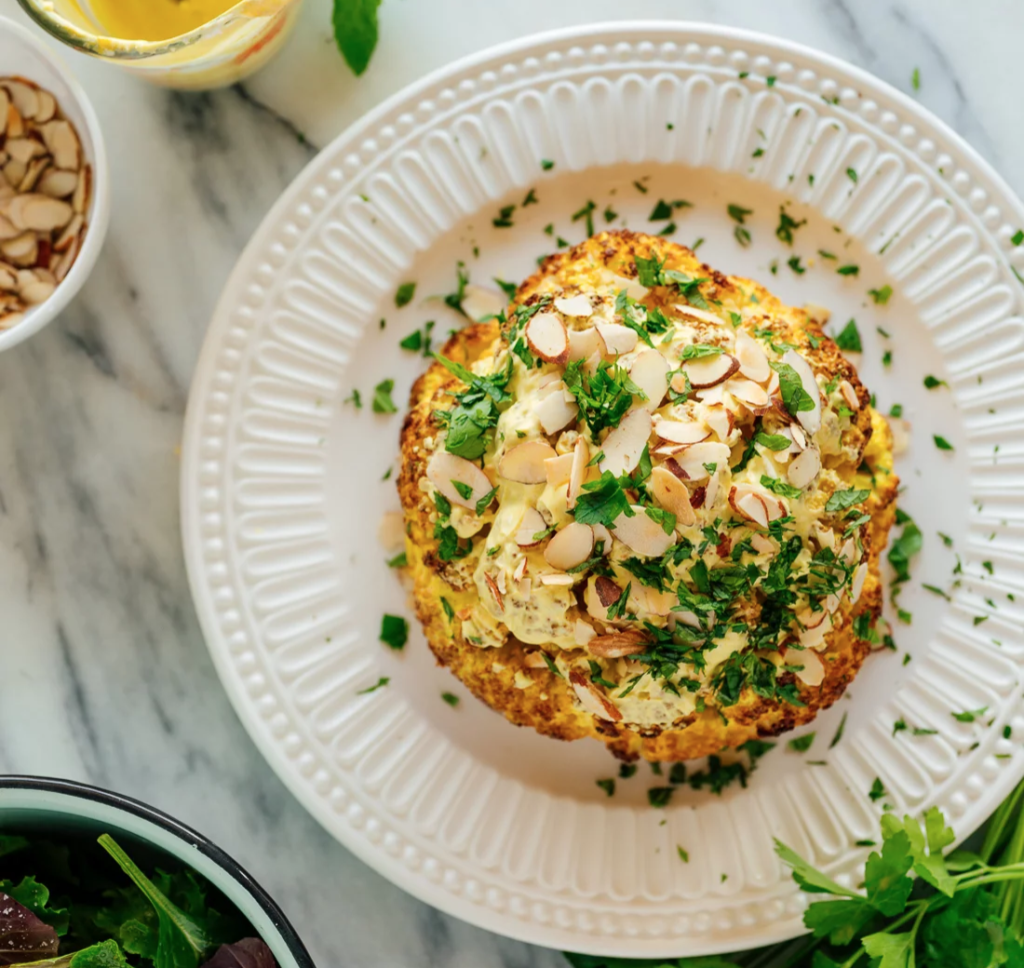 Whole roasted cauliflower