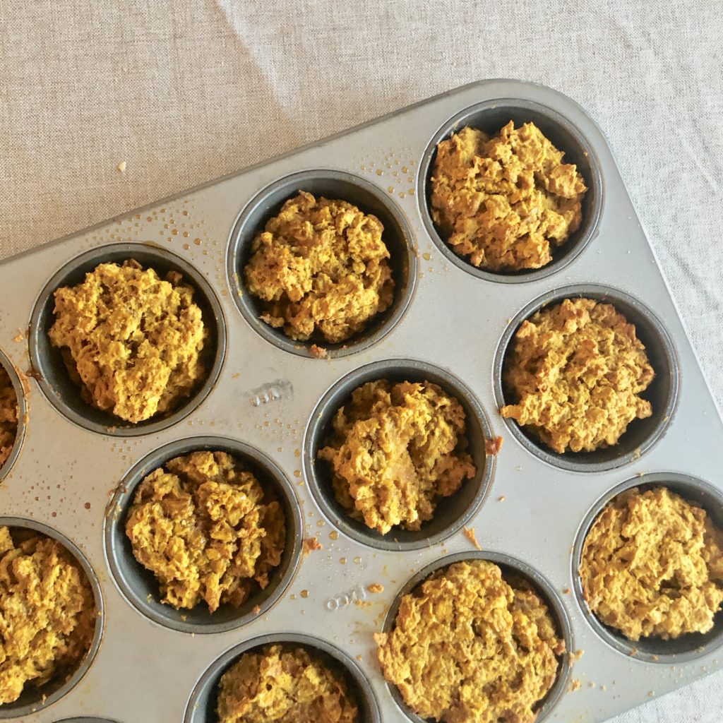 Pumpkin Banana Oat Muffins